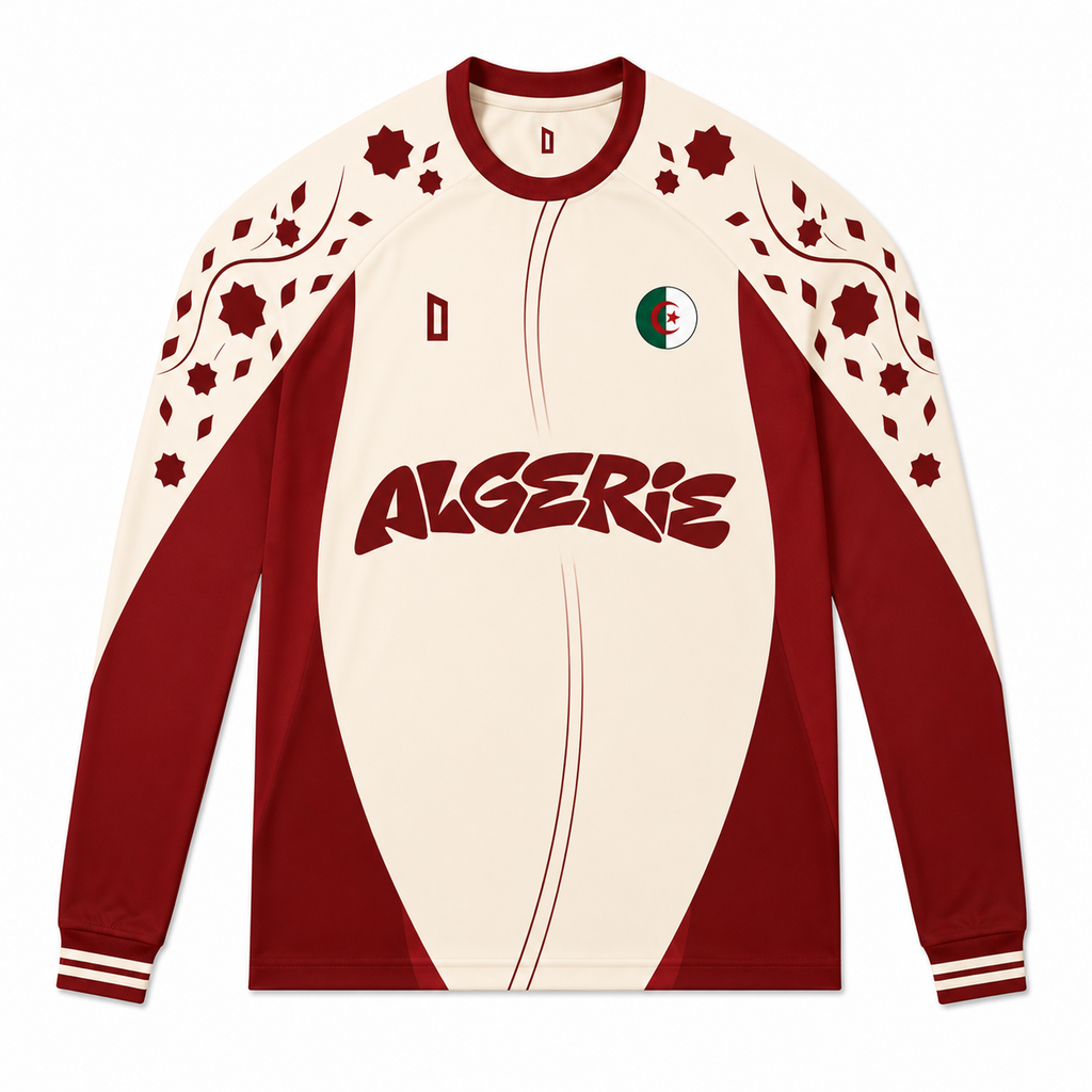 Maillot ALGERIE Long sleeve — Zellige Edition - ROUGE